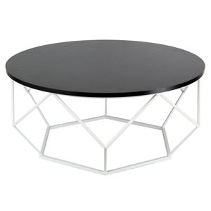 DekorStyle Kovový konferenční stolek Diamant 90 cm bíločerný