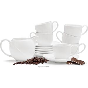 Konsimo Porcelánový kávový servis na espresso 13 ks RESEDA pro 6 osob bílý