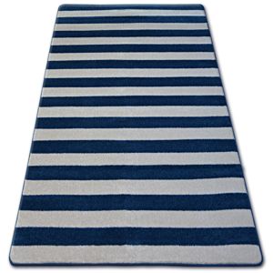 3kraft Kusový koberec SKETCH CALLUM modrý / bílý - pruhovaný