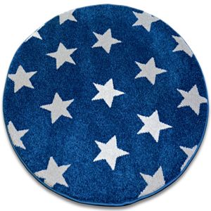 3kraft Kulatý koberec SKETCH CHRIS modrý / bílý - Hvězda