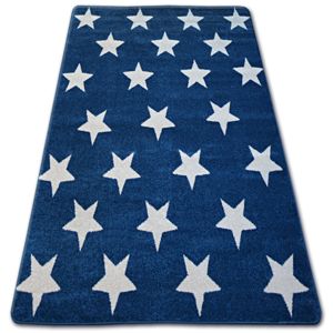 3kraft Kusový koberec SKETCH PETER modrý / bílý - Hvězda