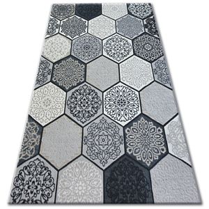 3kraft Kusový koberec LISBOA carpet LISBOA 27212/356 šestiúhelník / plástev medu / šedý