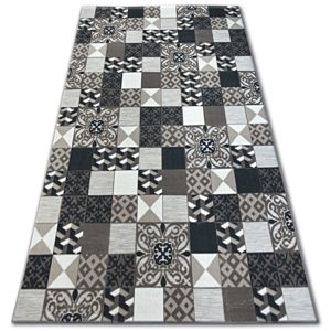 3kraft Kusový koberec LISBOA 27218/985 čtverce hnědý portugal
