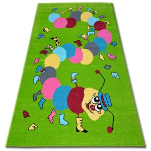 3kraft Dětský koberec FUNKY CATERPILLAR zelený