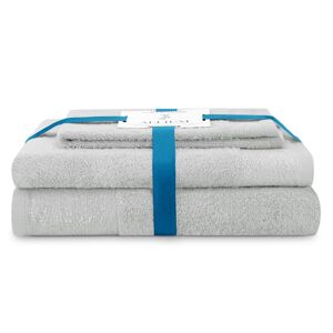 AmeliaHome Sada 3 ks ručníků ALLIUM klasický styl šedá, velikost 50x90+70x130