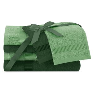 AmeliaHome Sada 6 ks ručníků AVIUM klasický styl zelená