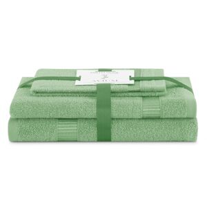 AmeliaHome Sada 3 ks ručníků AVIUM klasický styl světle zelená, velikost 50x90+70x130