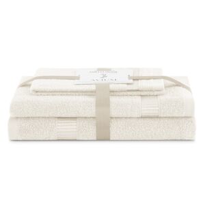 AmeliaHome Sada 3 ks ručníků AVIUM klasický styl krémová, velikost 50x90+70x130