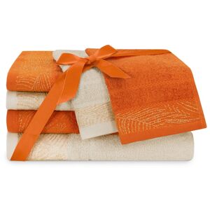 AmeliaHome Sada 6 ks ručníků BELLIS klasický styl oranžová