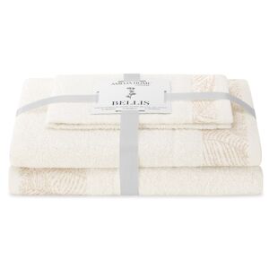 AmeliaHome Sada 3 ks ručníků BELLIS klasický styl krémová, velikost 50x90+70x130