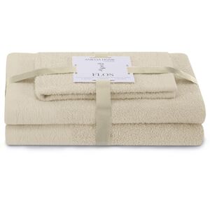 AmeliaHome Sada 3 ks ručníků FLOSS klasický styl béžová, velikost 30x50+50x90+70x130