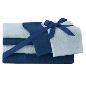 AmeliaHome Sada 6 ks ručníků FLOSS klasický styl námořnicky modrá