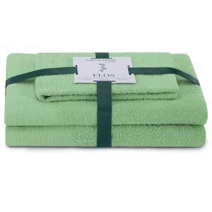 AmeliaHome Sada 3 ks ručníků FLOSS klasický styl zelená, velikost 30x50+50x90+70x130