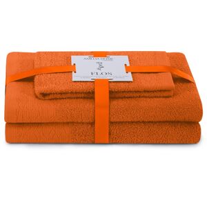 AmeliaHome Sada 3 ks ručníků FLOSS klasický styl oranžová, velikost 30x50+50x90+70x130