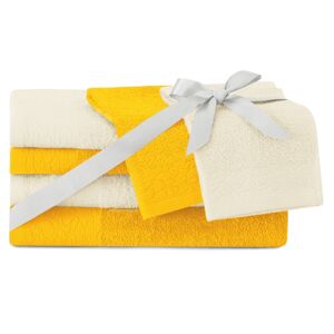AmeliaHome Sada 6 ks ručníků  FLOSS klasický styl žlutá