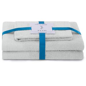 AmeliaHome Sada 3 ks ručníků FLOSS klasický styl šedá, velikost 50x90+70x130