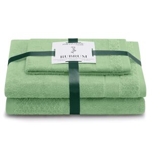 AmeliaHome Sada 3 ks ručníků RUBRUM klasický styl světle zelená, velikost 30x50+50x90+70x130
