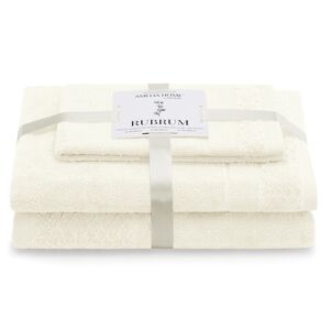 AmeliaHome Sada 3 ks ručníků RUBRUM klasický styl krémová, velikost 50x90+70x130