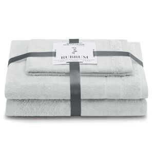AmeliaHome Sada 3 ks ručníků RUBRUM klasický styl šedá, velikost 50x90+70x130