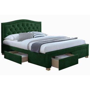 Hector Čalouněná postel Antero 160x200 dvoulůžko - zelené 
