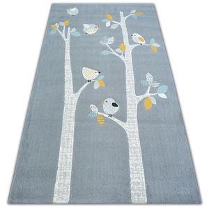 3kraft Kusový koberec PASTEL 18405/072 - ptáci šedý
