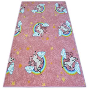 Dywany Lusczow Dětský kusový koberec UNICORN růžový, velikost 150x350