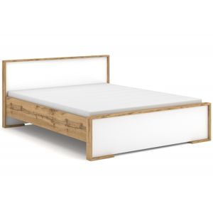 Hector Dřevěná postel Above 160x200 dvoulůžko - dub wotan/bílé 