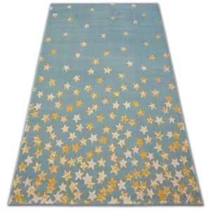 3kraft Kusový koberec PASTEL 18408/032 - hvězda / tyrkysový zlatý krémový