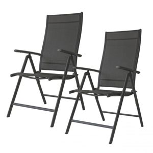 MODERNHOME Zahradní židle Bory černá - 2 kusy