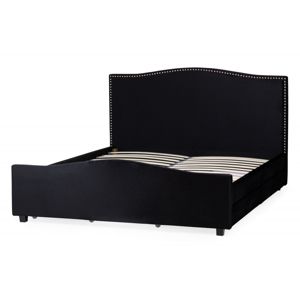 Hector Čalouněná postel Valentine 160x200 dvoulůžko - černé 