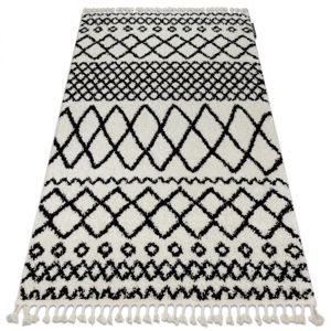 Dywany Lusczow Kusový shaggy koberec BERBER SAFI bílý, velikost 120x170