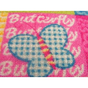 Dywany Lusczow Dětský koberec Butterfly & Flowers růžový, velikost 150x300