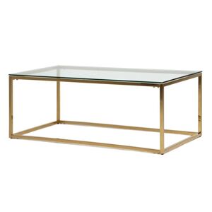Hector Skleněný konferenční stolek Lana 120 cm zlatý/kouřové sklo