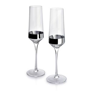 Affekdesign Sada dvou sklenic na šampaňské Mirella 220ml čirá/stříbrná