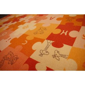 Dywany Lusczow Dětský koberec PUZZLE oranžový, velikost 100x400