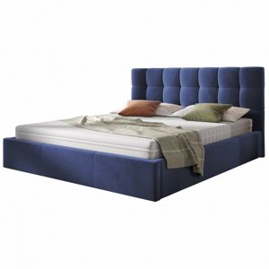 Hector Čalouněná postel Acoma 140x200 dvoulůžko - námořnická modř