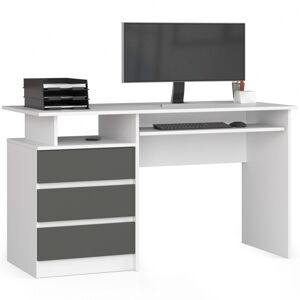 Ak furniture Volně stojící psací stůl CLP 135 cm bílý/grafitový