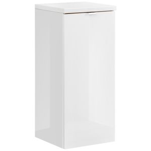 Comad Koupelnová skříňka s košem na prádlo Capri 811 1D bílý lesk/dub kraft zlatý