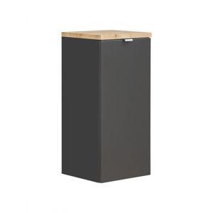 Comad Koupelnová skříňka s košem na prádlo Capri 811 1D černý mat/dub kraft zlatý