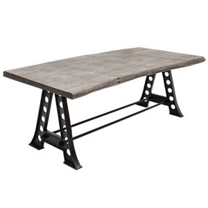 Invicta Dřevěný jídelní stůl 220x100 cm Mammut Industrial šedý
