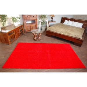 Dywany Lusczow Kusový koberec SHAGGY Izebelie 5cm červený, velikost 350x500