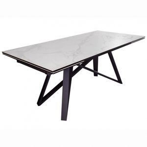 Hector Rozkládací jídelní stůl Atlas 180-260x90 cm bílo-černý