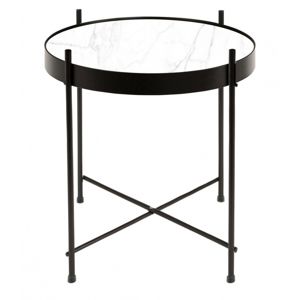 Hector Kulatý konferenční stolek Miron 35 cm bílý mramor