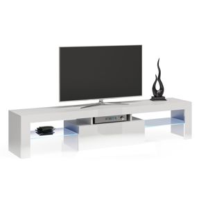 Shoptop TV stolek DEKO RTV 160CM bílý lesk/sklo