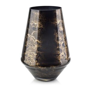 Mondex Skleněná okrasná váza CRISTIE DIAMENT 27 cm imitace černého mramoru