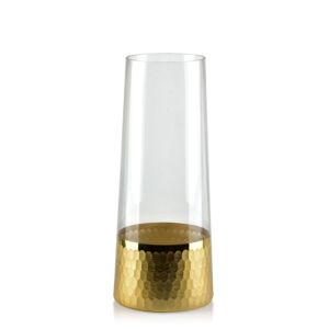Mondex Skleněná váza Serenite 25 cm čirá/zlatá
