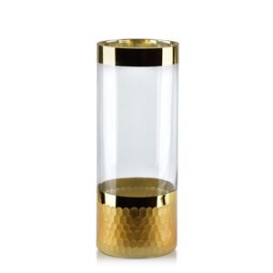 Mondex Skleněná váza Serenite 25 cm čirá/zlatá