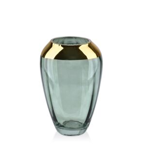 Mondex Skleněná váza Serenite 19,5 cm zelená