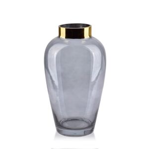 Mondex Skleněná váza Serenite 27 cm šedá