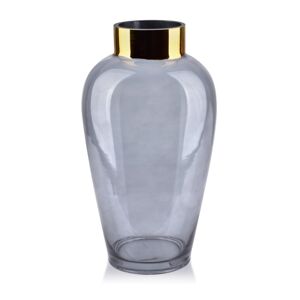 Mondex Skleněná váza Serenite 32 cm šedá